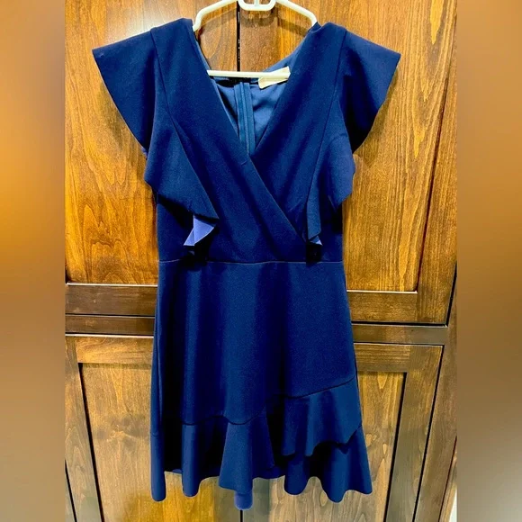 altered state navy blue dress ALTAR'D STATE Navy Blue Lace Sleeveless Dress Fringe Large – koalaandkween main image 1